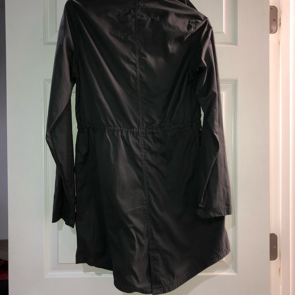Mossimo Gray Long Jacket With Adjustable Hood - image 2